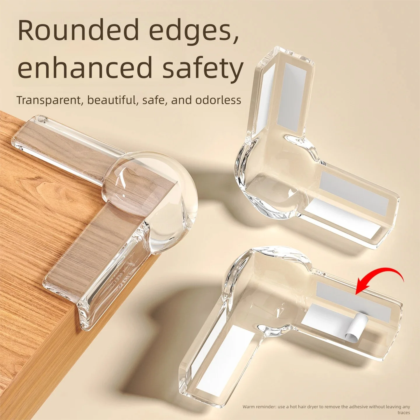 Transparent Anti-collision Corner Guards for Table Corner Edges Soft Cushioned for Right-Angled Windows Child-Safe Thickened