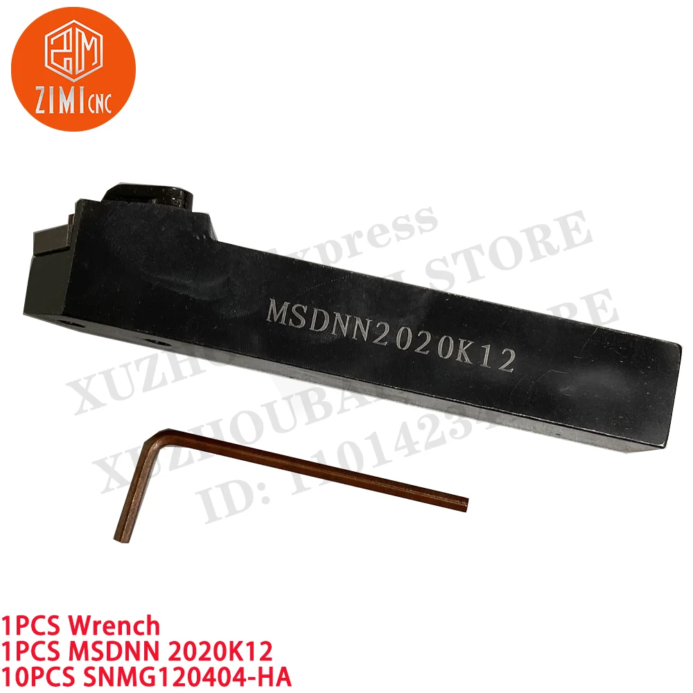 1 unidad MSDNN2020K12. Portaherramientas de torneado de torno + 10PCS SNMG120404-HA Insertos de carburo herramientas CNC torno de metal mecánico herramientas de corte