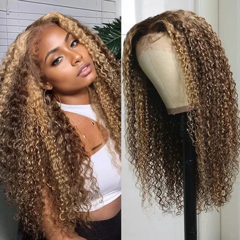 

30 38 Inch Highlight Lace Frontal Wig Curly Human Hair Wigs 4/27 Colored 13x4 13X6 Deep Wave Curly Brazilian Lace Front Wigs