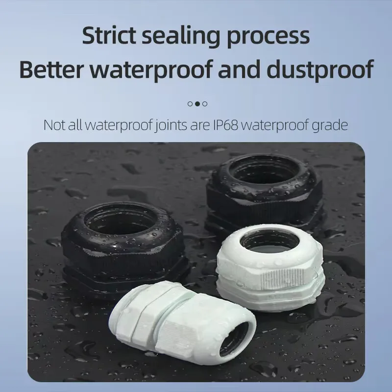 Waterproof Cable Gland 1pcs Cable entry IP68 PG48  White Black Nylon Plastic Connector