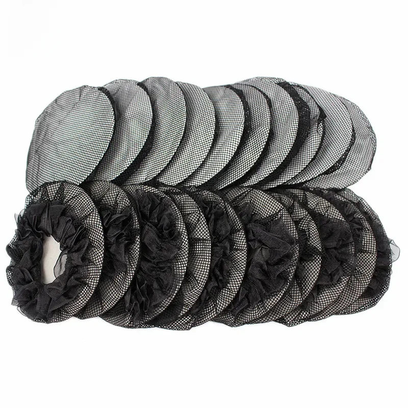 20 sztuk/partia włosów netto dla kobiet peruka Cap niewidoczne elastyczne siatki Hairnets Bun pokrywa taniec włosów netto peruki fala — zdjęcie 2