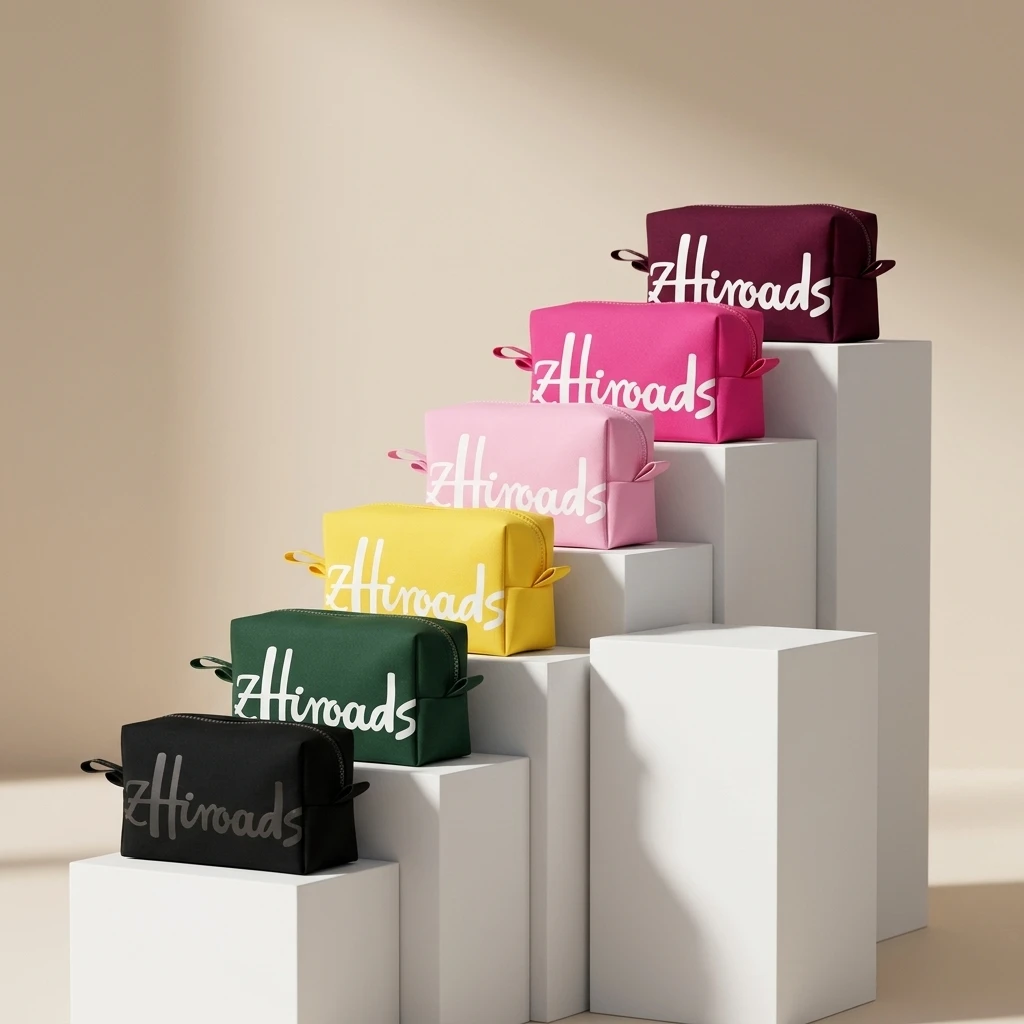 Luxury Brand Customizable Cotton Cosmetic Bag Travel Toiletry Makeup Organizer Pouch for Women
