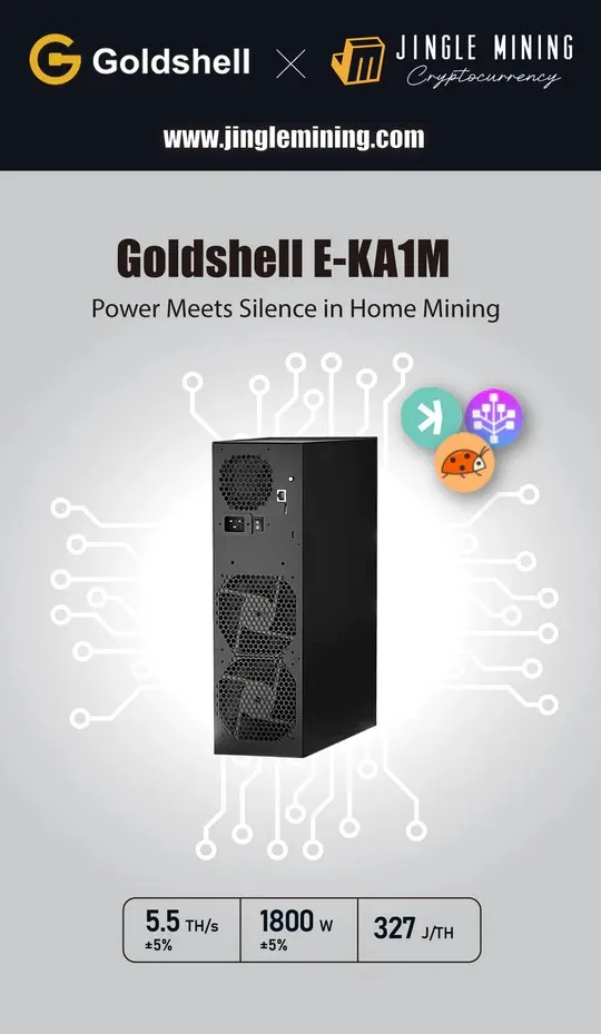 Jingle Mining Goldshell E-KA1M KAS 5.5TH/S 1800W Kaspa Mining Brand New With PSU crypto mining machine miner Low Noise In Stock