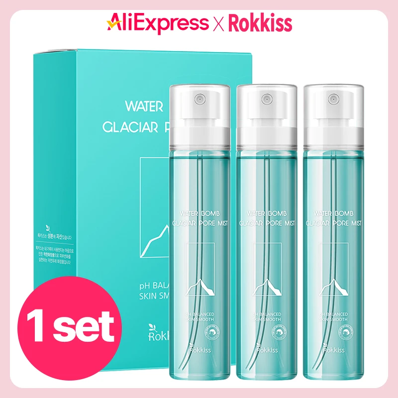 록키스 워터밤 빙하수 약산성 모공미스트 3개입 100ml, 1세트