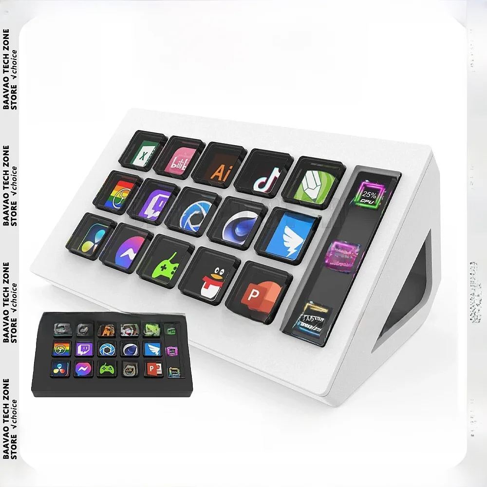 StreamDeck Mini Visueel Toetsenbord LCD Knop 15 Toetsen Live Inhoud Creatie Controller Aangepaste Knop Voor Windows/MacOS Kryboard Gift - afbeelding 2