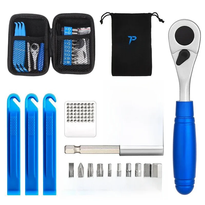 AliExpress TOOPRE Bicycle Ratchet Wrench Set 72-tooth Mini Portable Multifunctional Repair Kit Bike Tire Lever Patch Repair Tool Multitool