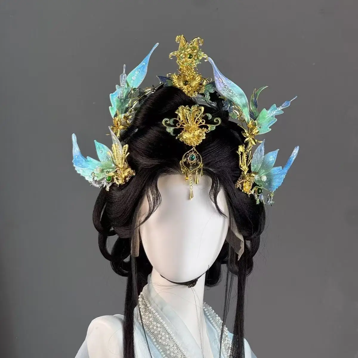 Exotic Dunhuang Flying Apsaras Fairy Phoenix Crown Ancient Style Hair Decoration Forehead Piece for Cosplay Accessories
