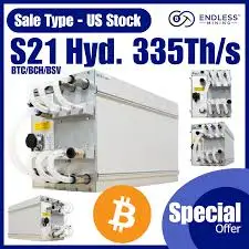 FA BUY 5 GET 3 무료 비트메인 앤트마이너 S21 Hyd (335Th) 비트코인 채굴 BTC/BCH/BSV SHA256 수냉식 채굴 335T