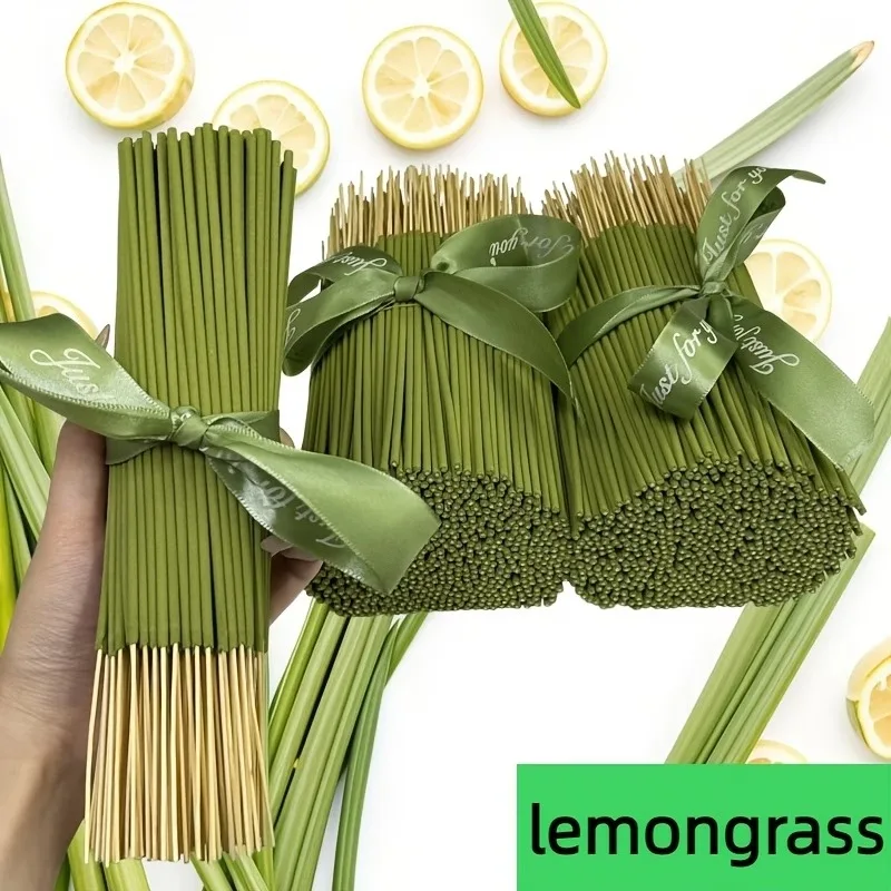 Citronella Fresh Lemongrass Walleaf Citronella Incense Sticks, Fresh Aroma Long-Lasting Clean Fragrance for Patio Garden Camping