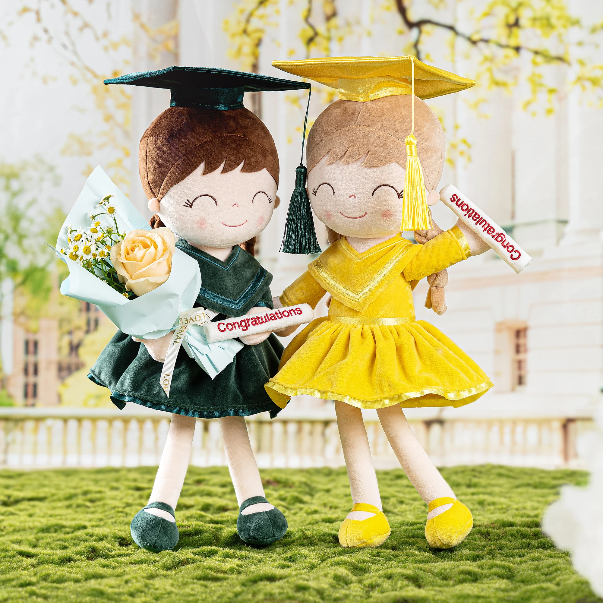 Gloveleya Plush Toy Graduation Girls Gift Children's Plush Toy Girls Birthday Gift Graduation Gift Cute 2024 New Graduation Doll