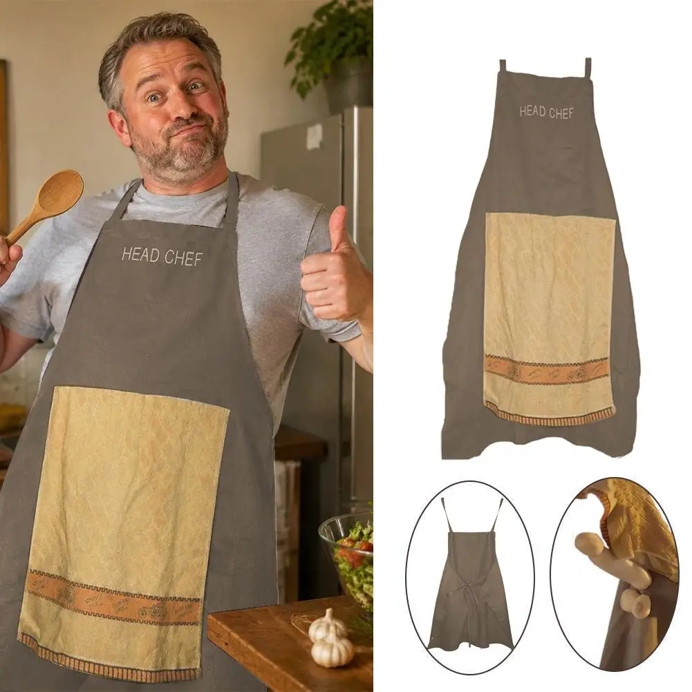 Funny Chefs Prank Apron with Pocket Creative Surprise Gift Gag Men Women Humor Kitchen Cooking Novelty Apron Wipe Sweat 2026