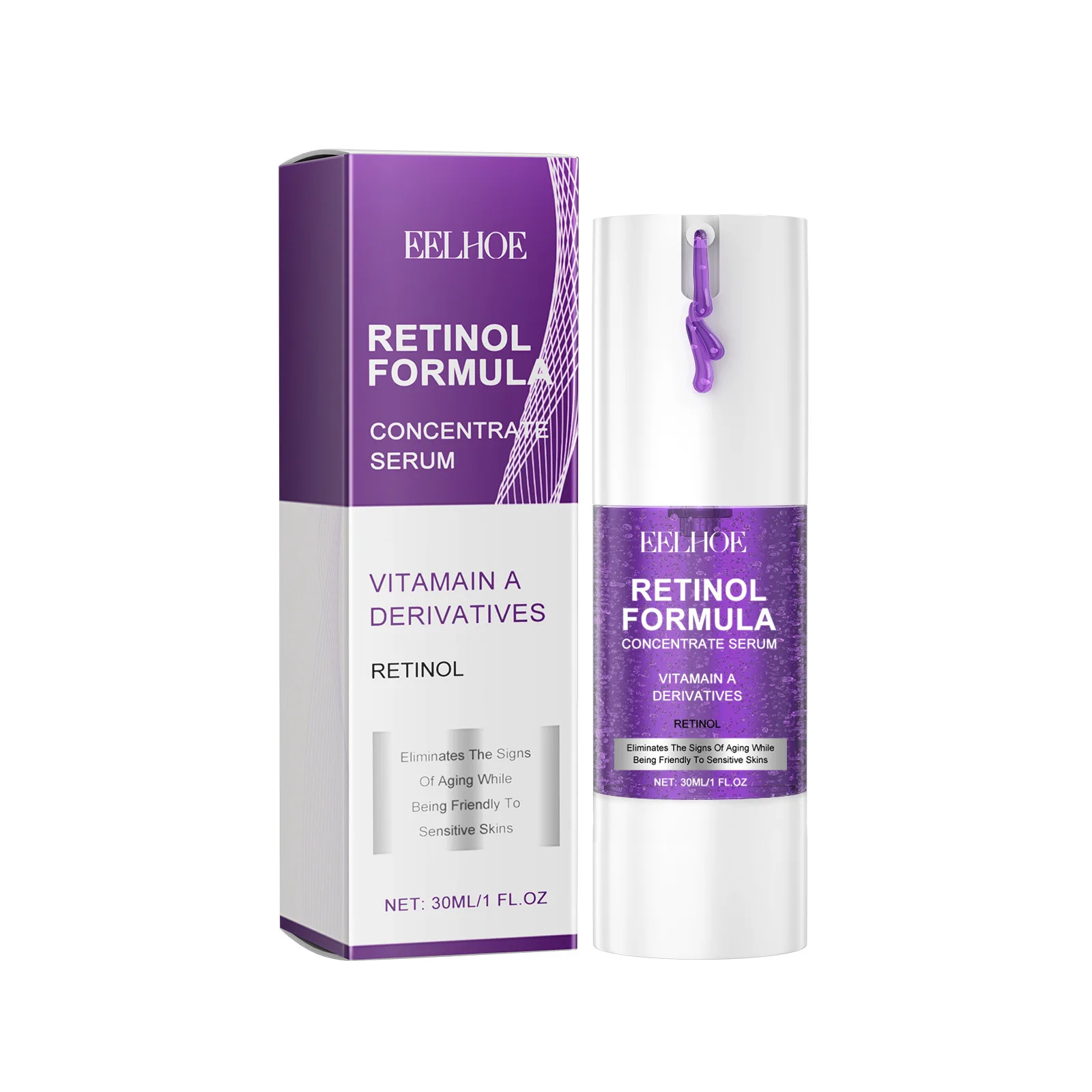 EELHOE Face Serum Tighten Facial Contours Fade Melanin Skin Remove Dullness Vitamin C Hyaluronic Acid Serum Skin Care Products