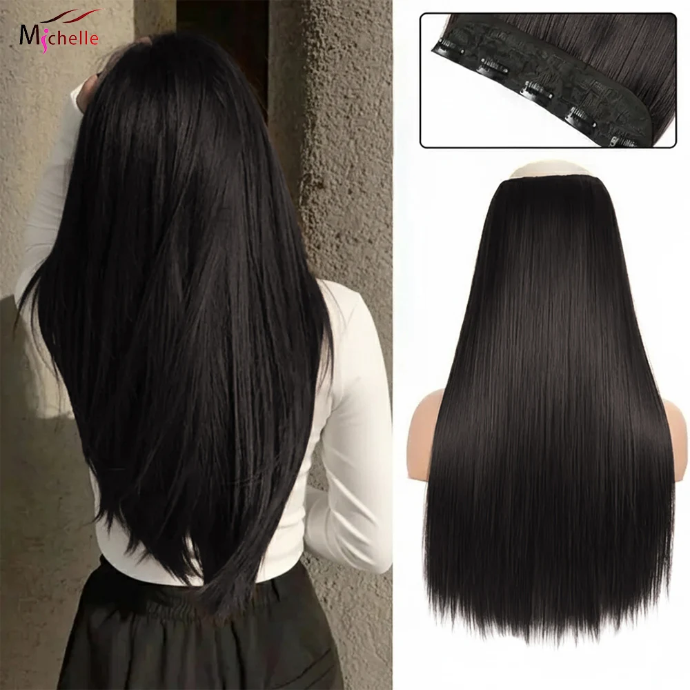 

5 Clip One Piece Clip in Hair Extensions Straight 100% Real Human Hair Clip in Extensions 3/4 Full Head Hair Extensions Clip ins