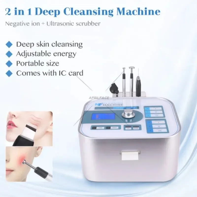 

2 in 1 Negative ion + Ultrasonic scrubber Deep skin cleansing Deep Cleansing Machine