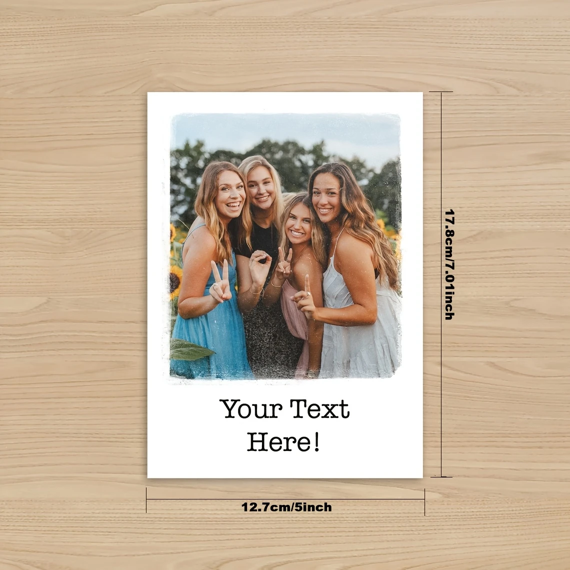 Personalized Photo Greeting Cards Custom Text Name Date For Wedding Engagement Baby Shower Birthday Family Milestone Events