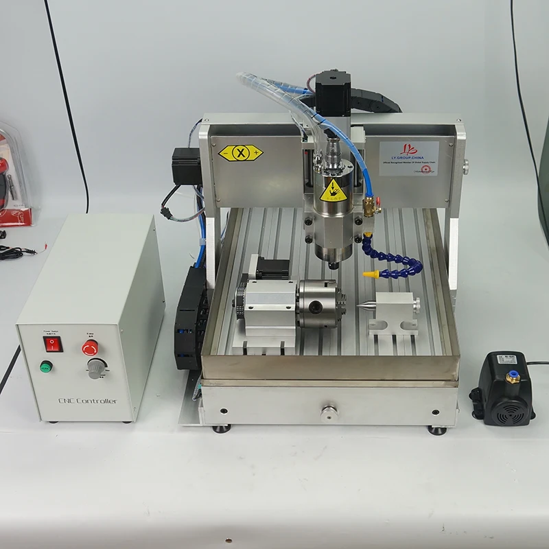 LYCNC 6090 3axis 4axis Carving Drilling Milling Machine Water Cooling Spindle for Metal Aluminum WoodWorking Optional 800W 1500W
