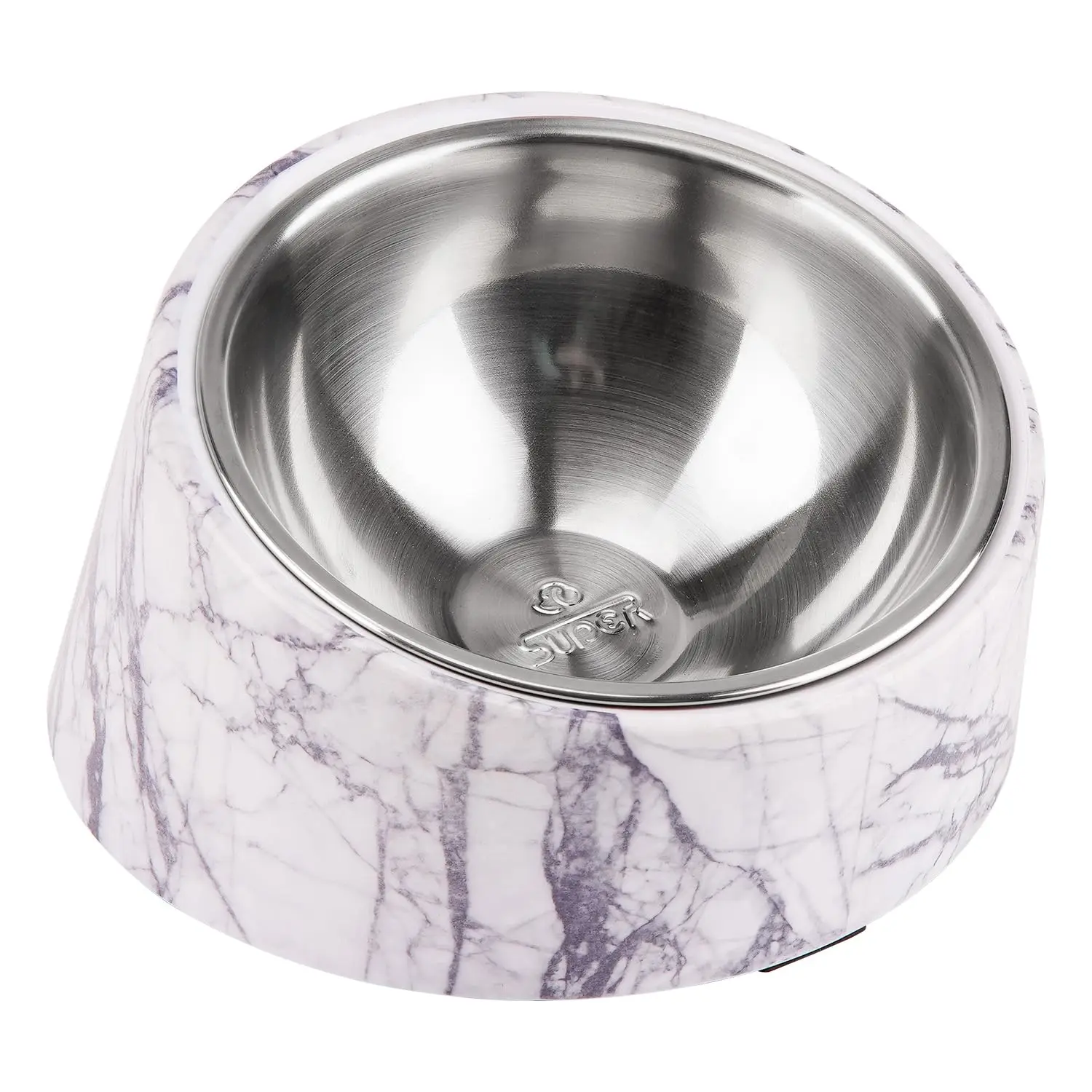 

SuperDesign Mess Free 15° Slanted Bowl for Dogs and Cats, Tilted Angle Bulldog Bowl Dog Feeder, Non-Skid & Non-Spill