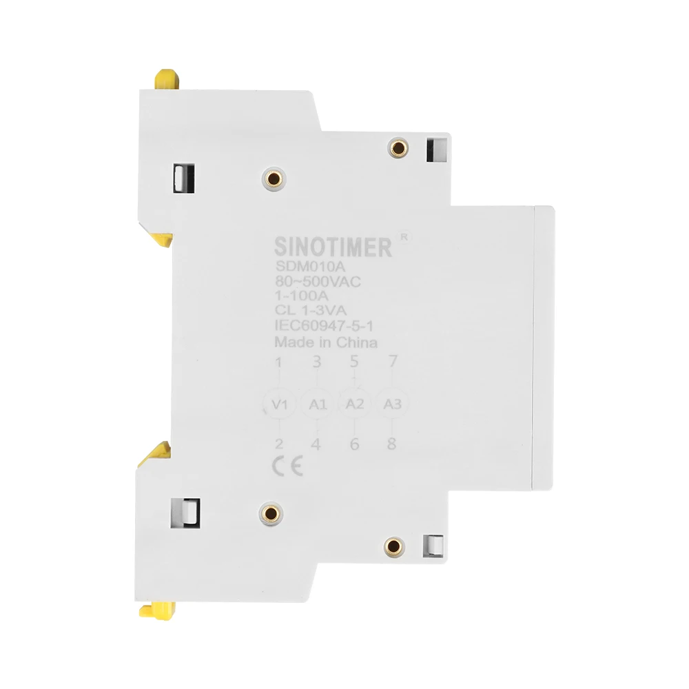 AC 80~500V 1~100A LED Din Rail Digital Display Ammeter Three-Phase Modular Current Meter Gauge Indicator Electrician Tool