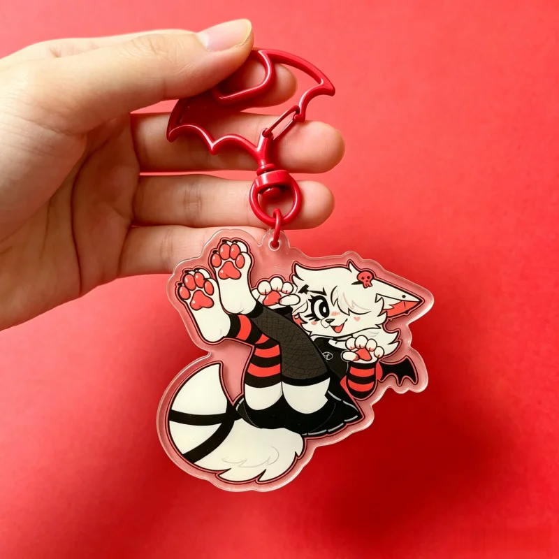 Skye Furry Acryl-Schlüsselanhänger Cartoon-Furry-Charakter-Anhänger Tragbarer Taschenanhänger Sammlerstück Geschenk für Furry-Fans