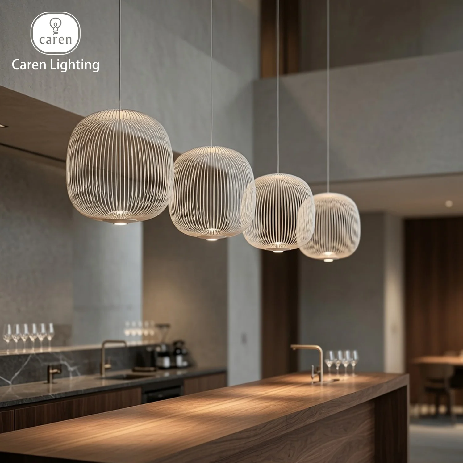 Caren Lighting Lattice Glow Pendant Light Stunning Modern Ceiling Lamp Intricate Metal Framework Lighting Foscarini Spokes Cage