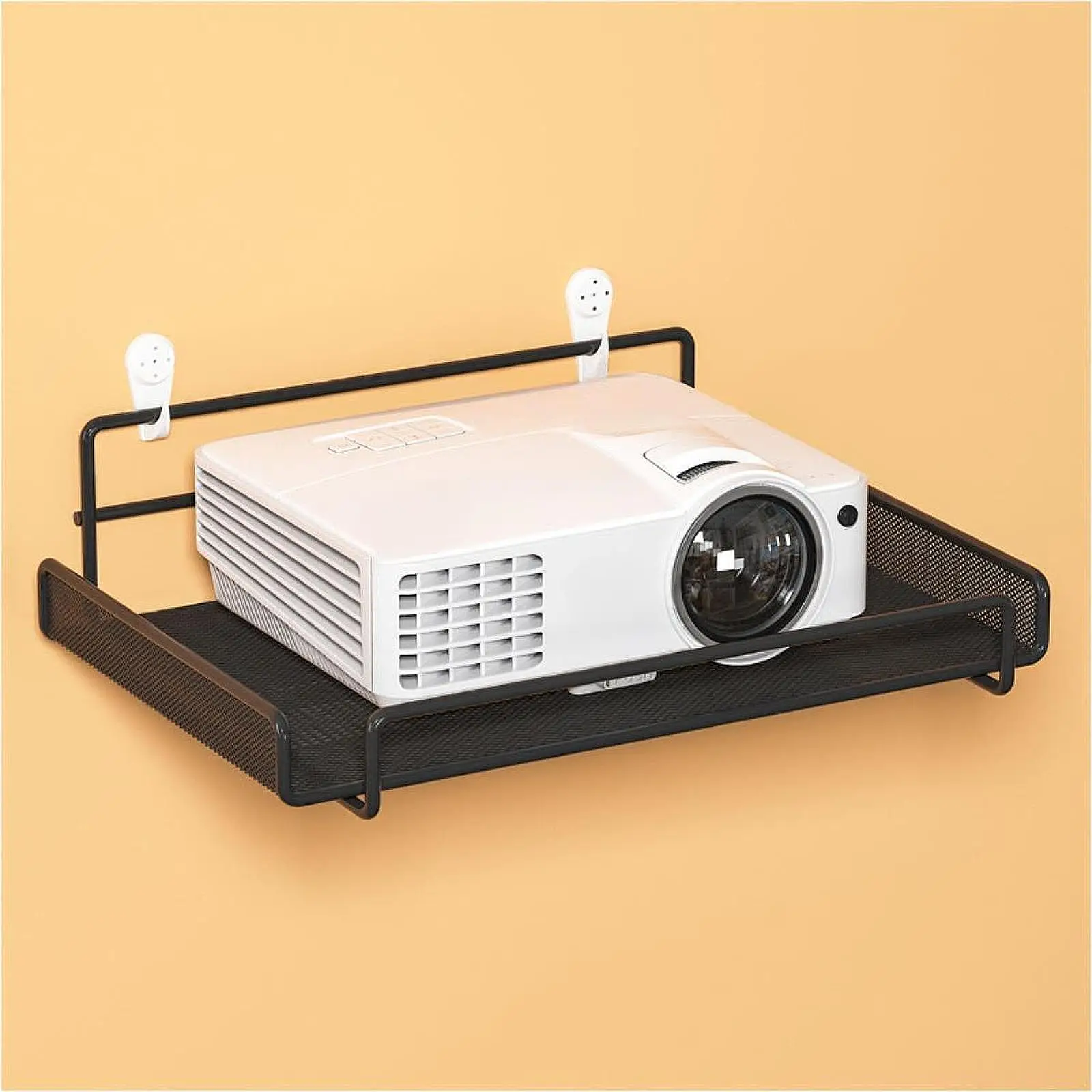 Projector Shelf Universal Sturdy Single Layer Projector Holder Stand Wall Mount Bracket for Office Home Living Room Bedroom