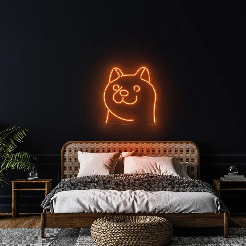 Imagem -03 - Dog Neon Light com Usb Shiba Inu Neon Sign Presente para Pet Decoração para Casa