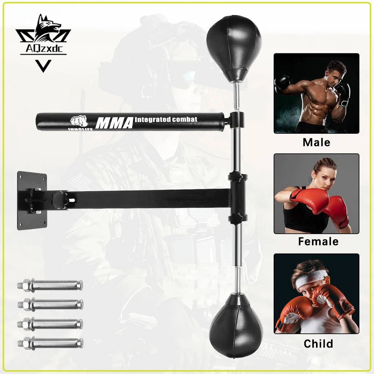 

Boxing Spinning Bar Mounted Speed Trainer Dodge Punch Target Multifunction Martial Arts Boxing Equipment for Training at Home