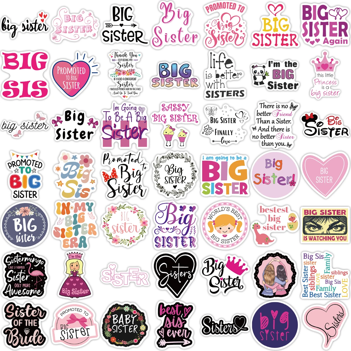 50PCSBig Sister ملصق الكتابة على الجدران الديكور الغيتار اللوحي DIY الأمتعة المحمول جراب هاتف لعبة ملصق مضاد للمياه