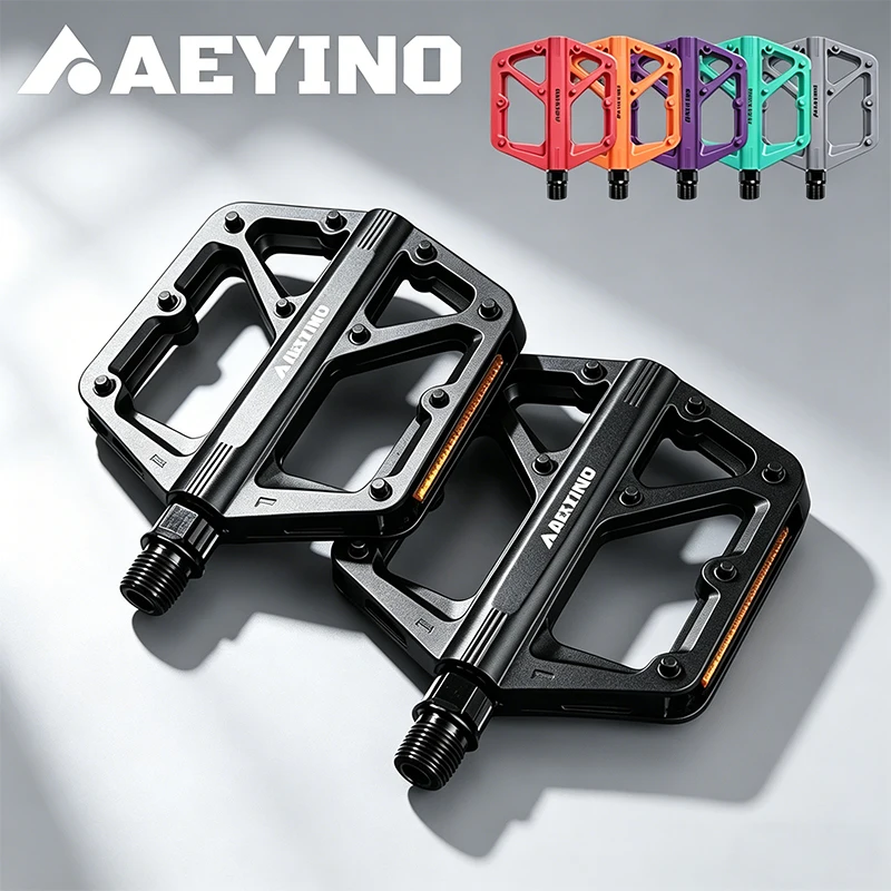 

AEYINO MTB Road Bike Flat Pedals Anti Slip Sealed Bearing Cycling Bicycle Pedal High Strength Durable Lightweight Bike Pedals