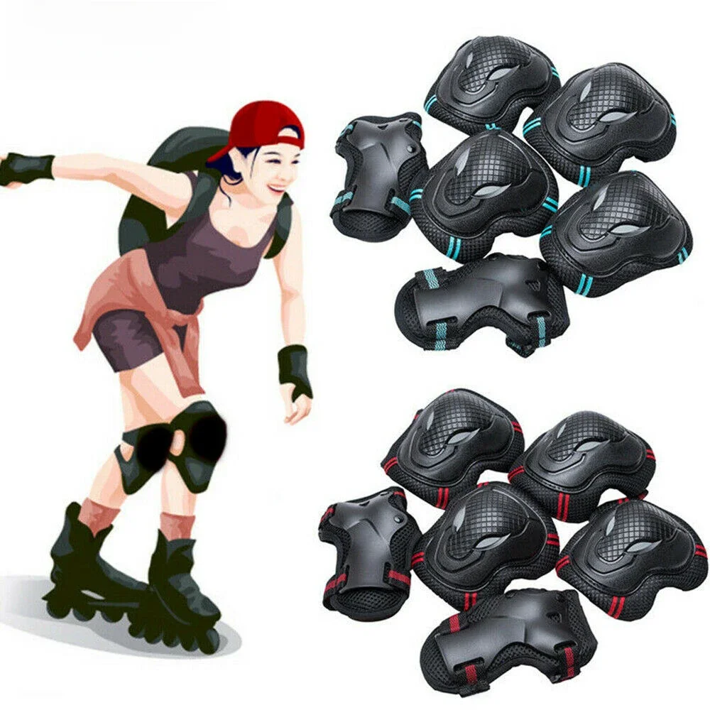 AliExpress BraceTop 6Pcs/set Teens & Adult Knee Pads Elbow Pads Wrist Guards Protective Gear for Roller Skating Skateboarding Cycling Sport