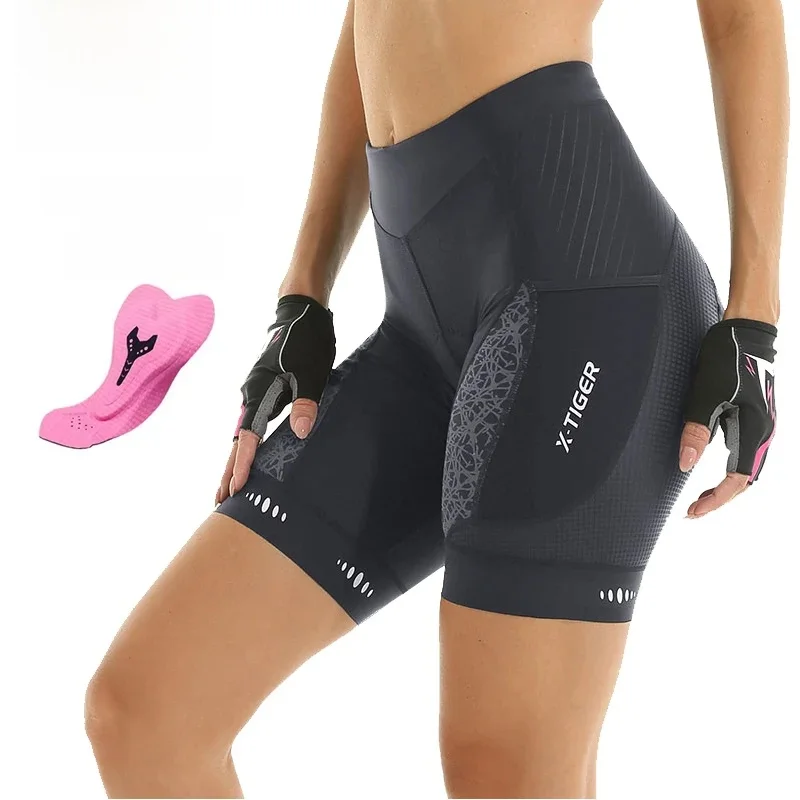 AliExpress X-TIGER Women's Cycling Shorts Competitive Foam Padded MTB Bike Shorts with Side Pockets Summer Reflective Bib Tights
