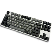 Teclas de Teclado mecánico de altura OEM, negro y gris, Material PBT, caracteres retroiluminados dobles, teclas de juego transparentes, 87 teclas