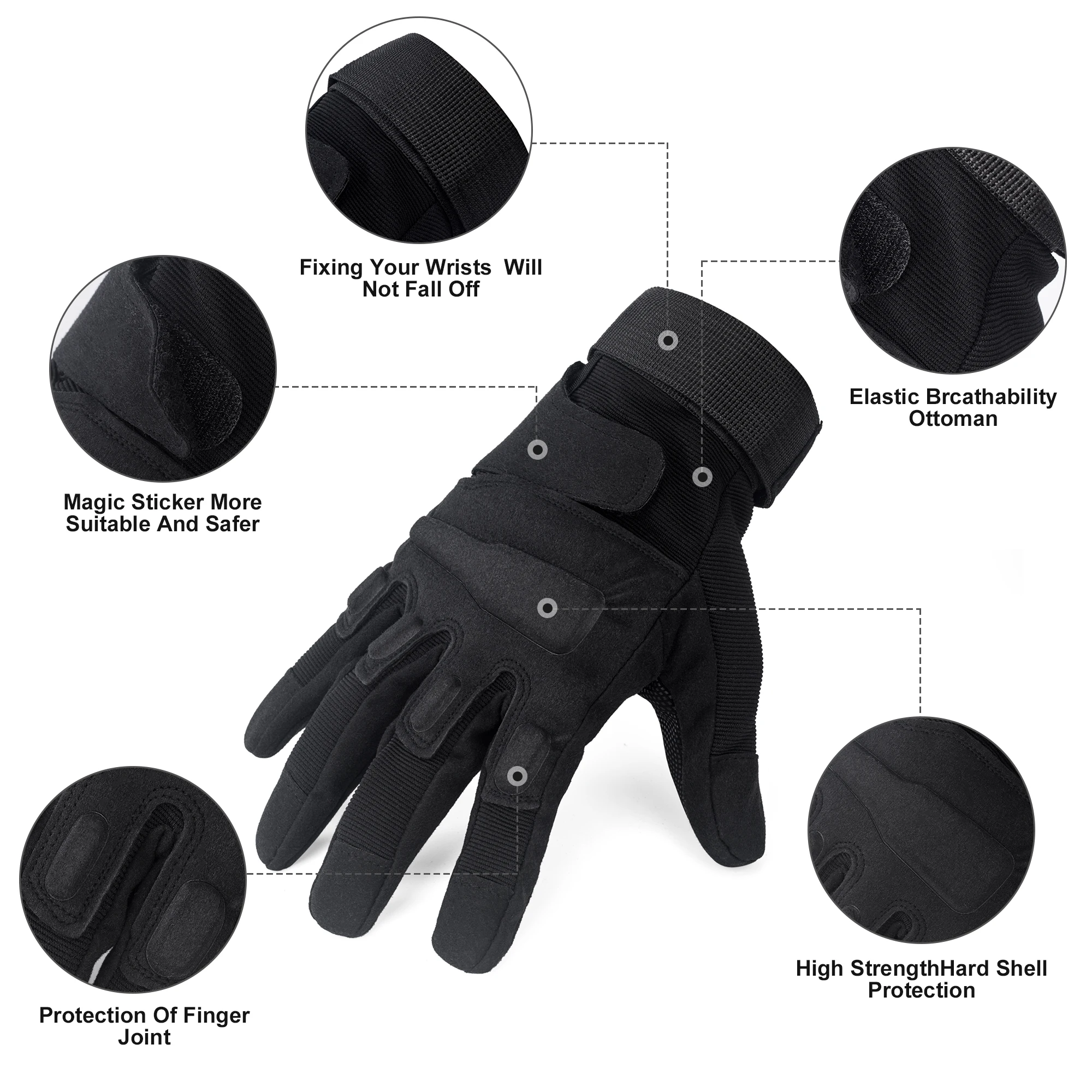 MARDINGTOP-Gants de sport de plein air pour hommes, coordonnants, doigt complet, adaptés au tir au paintball, airsoft, saut de vélo