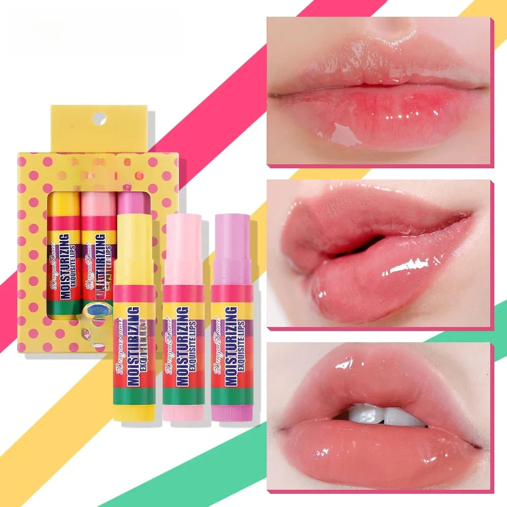 Ensemble de 3 rouges à lèvres hydratants et nourrissants, changeant de couleur, hydratation intense, rehausseur de couleur, cadeau pour la Saint-Valentin, automne et hiver