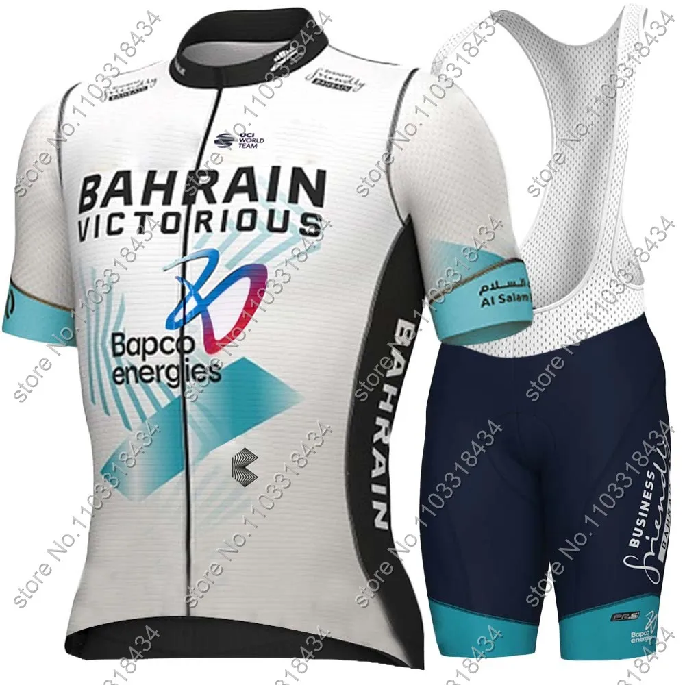 Bahrain Victorious 2024 Team Cycling Jersey Set Short Sleeve Clothing Road Bike Shirts Suit Bicycle Bib Shorts MTB Maillot