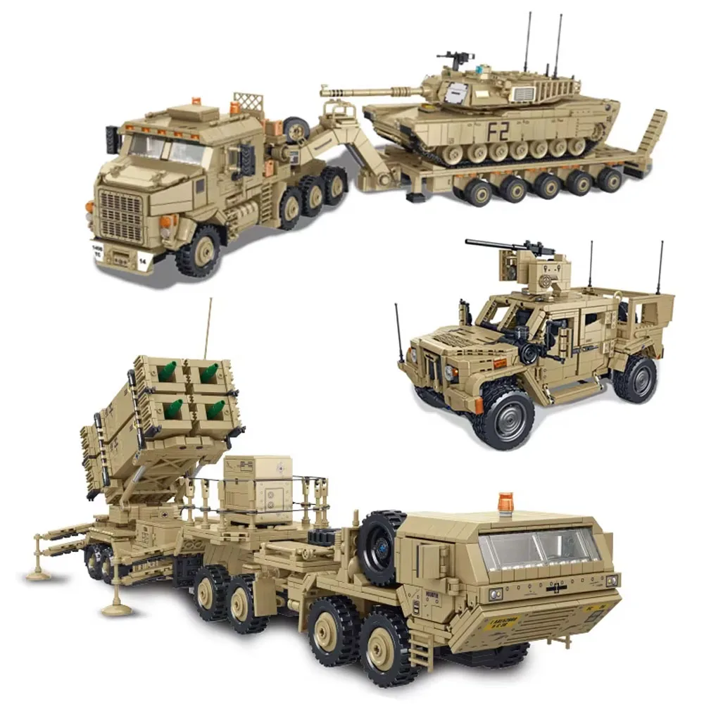 

Military Series WWW2 US M983 Missile vehicle M10170 Tank Transport Vehicle JLTV Armored Vehicle Difficult Building Blocks Toys