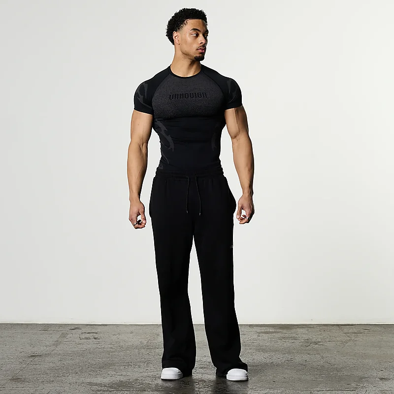 Herren Flammen-Farbverlauf Kompressions-Gym-T-Shirt Schnelltrocknend Atmungsaktiv Hochelastisch Slim Fit Athletisches Lauf- und Trainings-Sportshirt – Detail 20