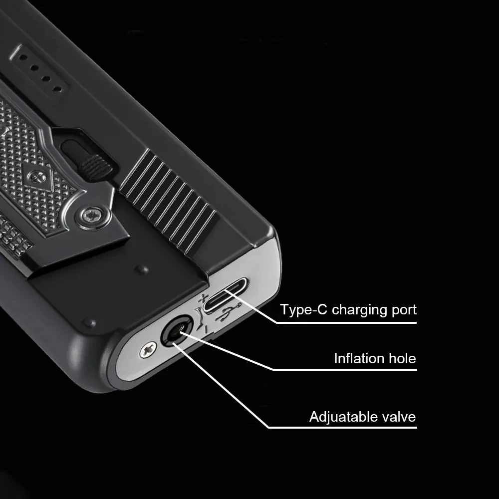 Portable USB Creative Gas And Electric Pulse Turbo Lighter Outdoor Metal Windproof Folding Cigar Torch Jet Lighter Welding Tools