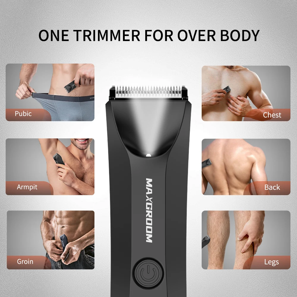 MAXGROOM Shaver for Men Ball Trimmer for Groin Pubic Grooming Body Hair Trimmer Replaceable Ceramic Blade Heads Electric Razor