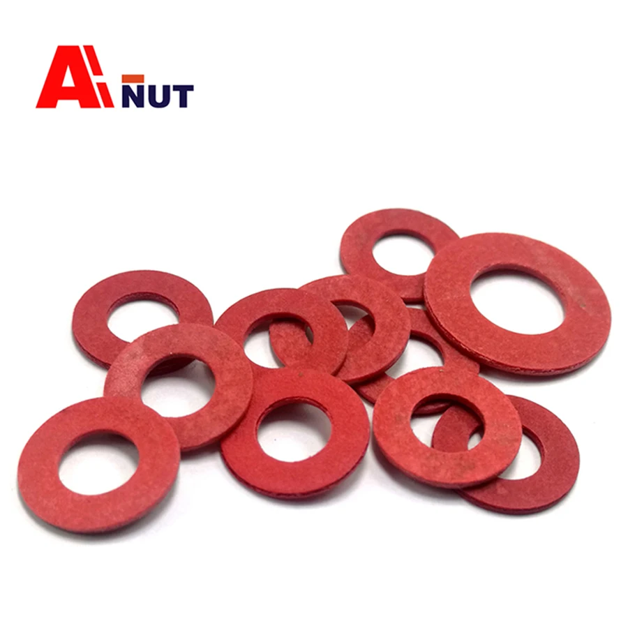 Red Vulcanized Fiber Washer , D014