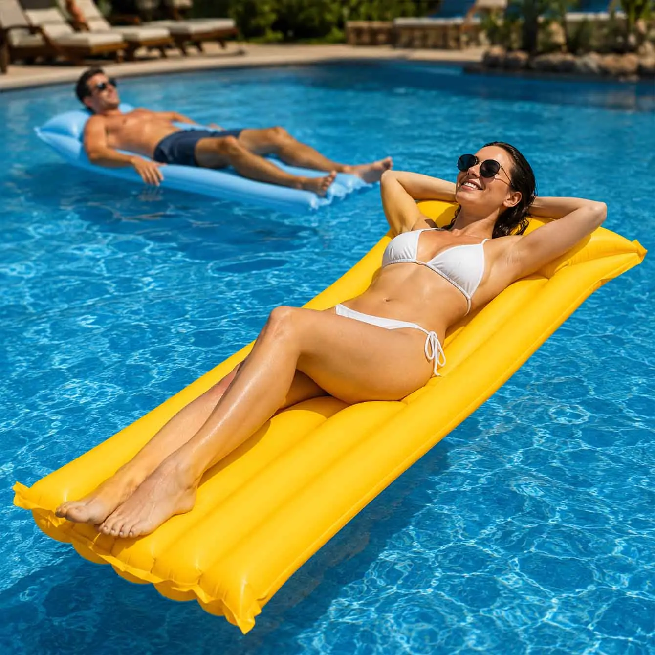 1PC Pool Float Bed Inflatable Swimming mattress Swim Tube Water Lounge Chair Water Hammock Swim Ring Pool Beach Float - view 3