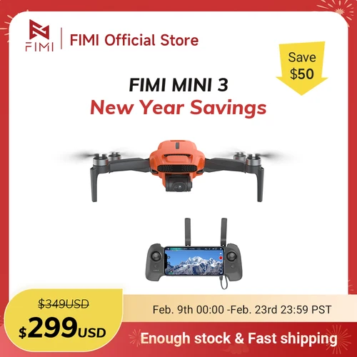 Imagen 1 del producto FIMI MINI 3 AI Super Night Video Drone con cámara profesional 4k sensor CMOS apilado de 1/2 pulgada bajo 245g Quadcopter