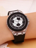 Fashionable Glowing Black White Football Children's Wristwatch Set Casual Versatile Gift Ideal for Daily Wear 3