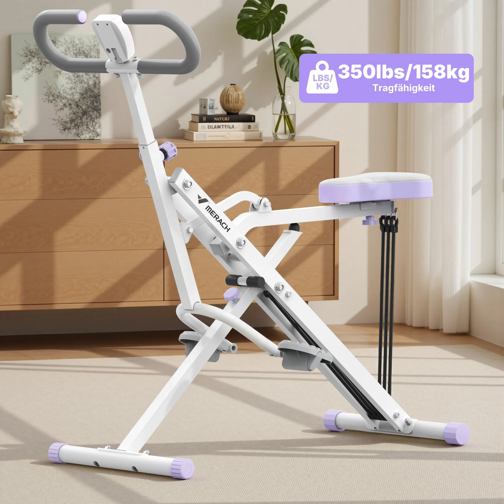 MERACH R07 Squat Machine 2-in-1 Squat Roeimachine Eenvoudige Opstelling Opvouwbare Fitnessapparaat Glute Trainer Machine Glutes Been Thuis Fitness