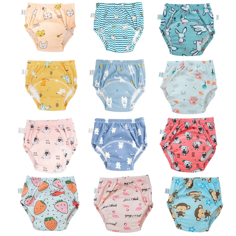 Newborn Training Pants Baby Shorts Solid Color Washable Underwear BABY Boy Girl Cloth Diapers Reusable Nappies Infant Panties