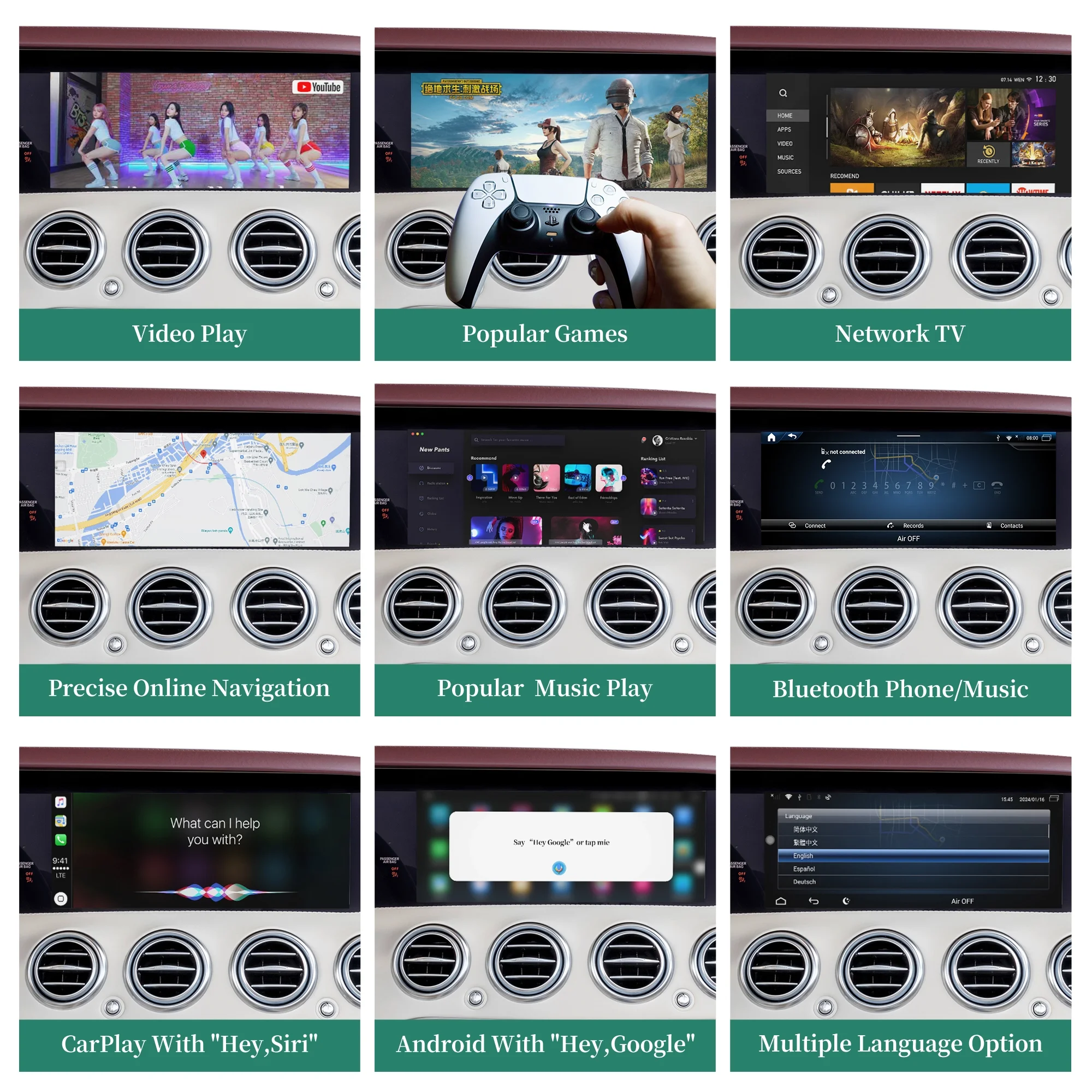 

Android Auto for Mercedes W213 adapter for ntg5.5 E-Class V213 S213 C238 A238 Wireless CarPlay android13 keep car screen Spotify