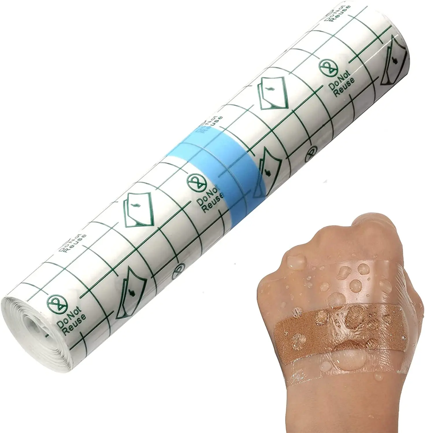 Transparent Stretch Adhesive Bandage Waterproof Bandage Clear Film Adhesive Bandages Dressing Tape (15cm x 200cm/ 6in x 80in)