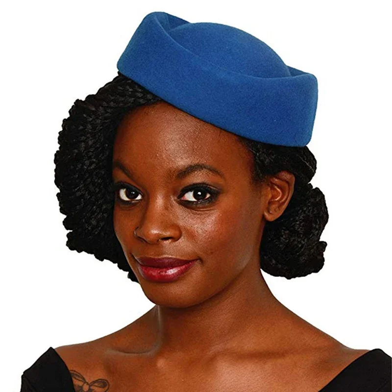 Wełniane stewardesy kapelusz Pillbox Millinery Making Fascinator baza stewardesa owalne Retro imprezowa, koktajlowa ślubne kapelusze kościelne — zdjęcie 2