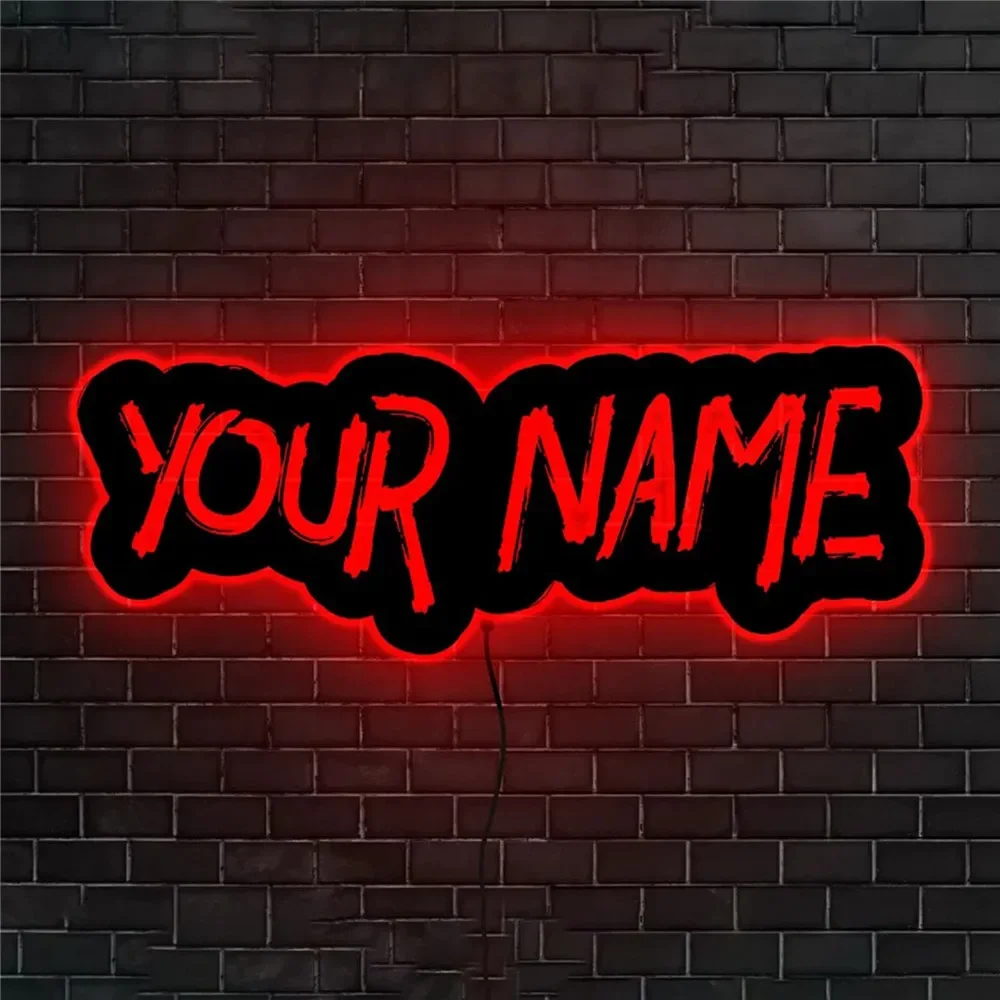 Personalized Custom Name Neon Sign Custom Text Number Game Tag ID Neon Sign for Wall Decor Illusion Lamp 16 Color Home Sign