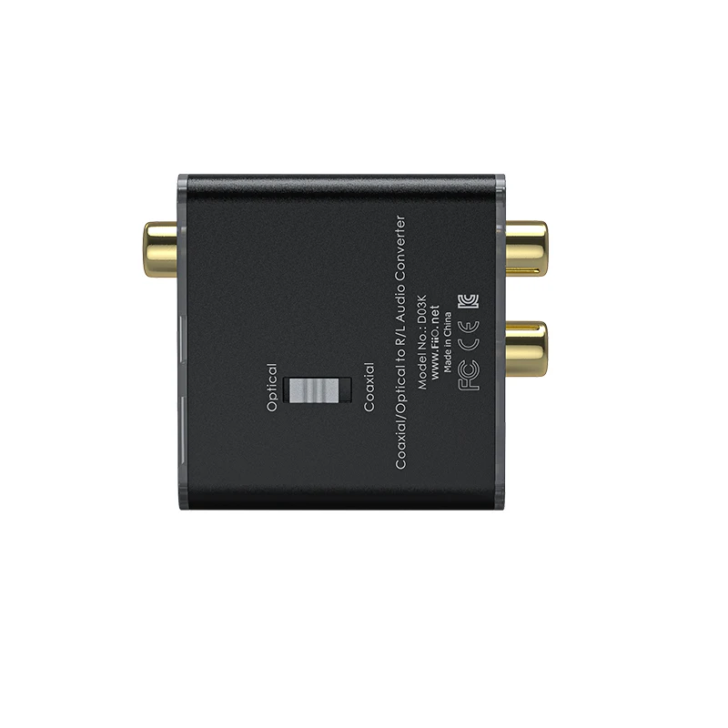 FiiO 디지털-아날로그 오디오 변환기, 광학 및 동축 DAC, D03K, 192kHz, 24 비트